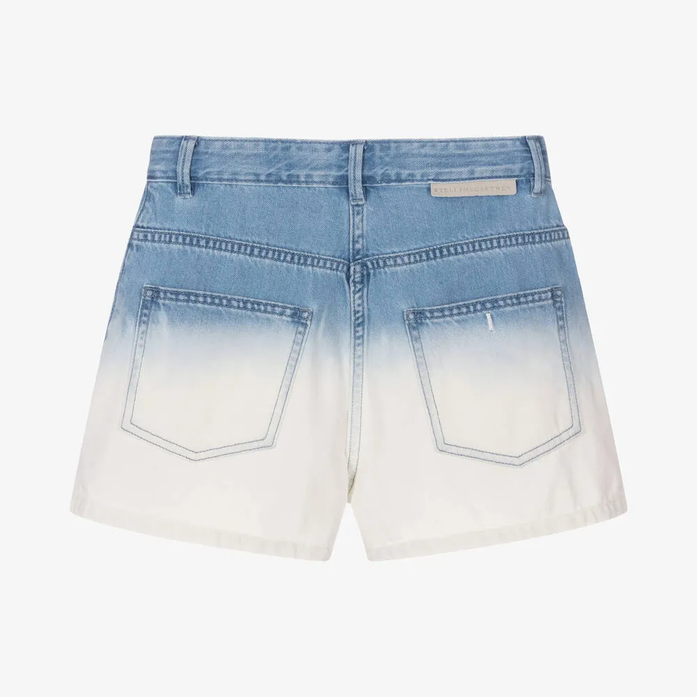 Teen Girls Blue & White Ombré Denim Shorts