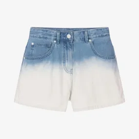 Teen Girls Blue & White Ombré Denim Shorts