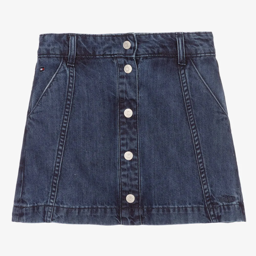 Teen Girls Blue Denim Skirt