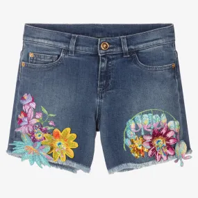 Teen Girls Floral Denim Shorts