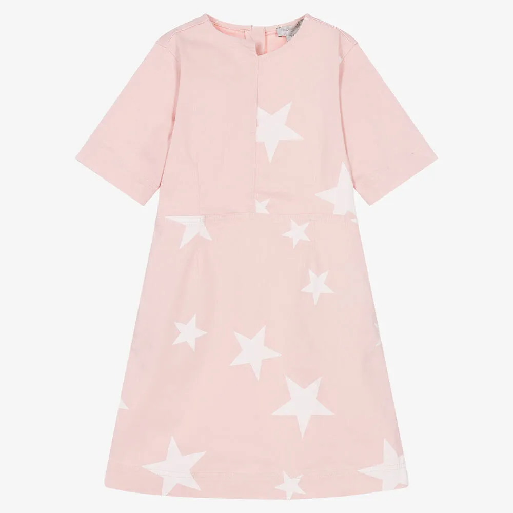 Teen Girls Pink Denim Stars Dress