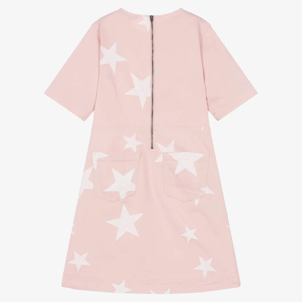 Teen Girls Pink Denim Stars Dress