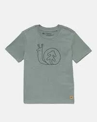 Tentree Kids Snail Ten T-shirt In Eucalyptus Heather/Darkest Spruce