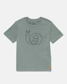 Tentree Kids Snail Ten T-shirt In Eucalyptus Heather/Darkest Spruce