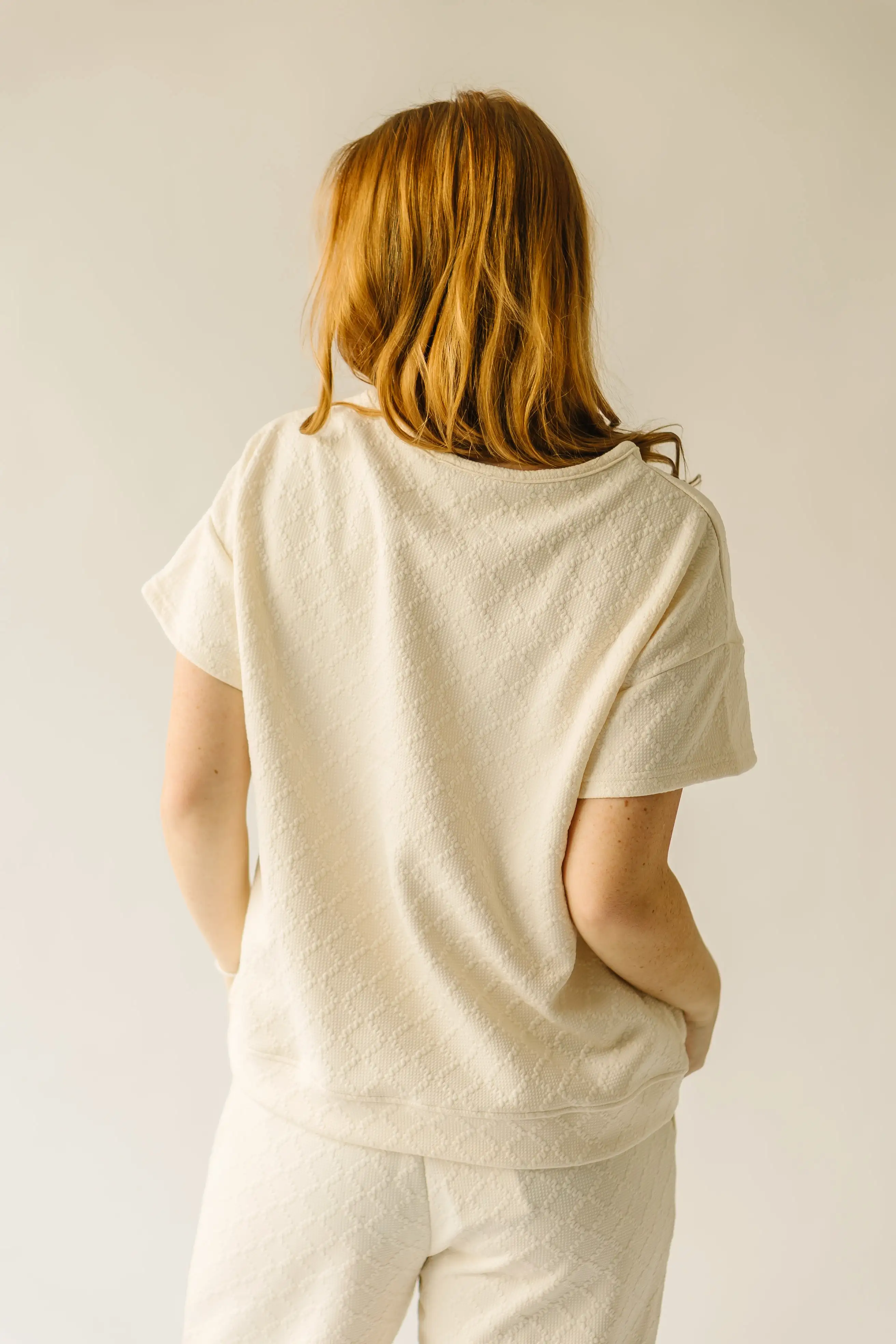 The Calista Textured Blouse in Cream