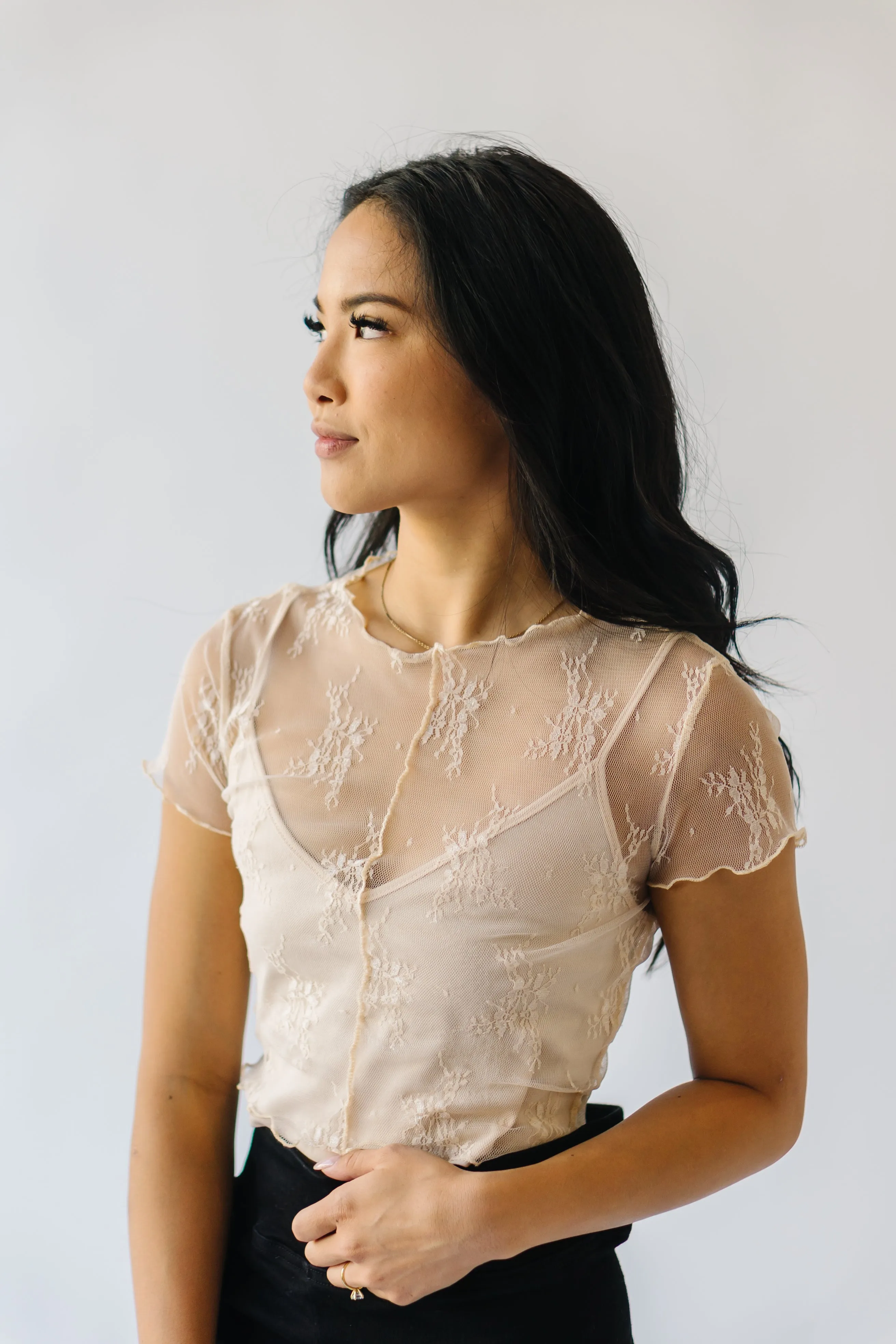 The Haswell Lace Detail Blouse in Cream