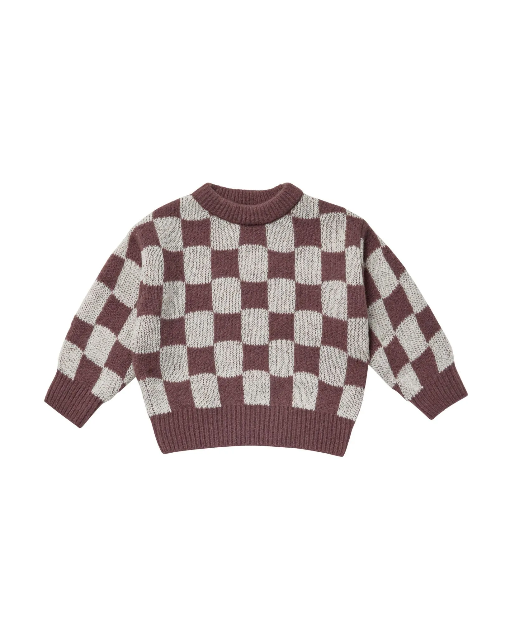 The Knit Pullover by Rylee + Cru - Plum Checker - KIDS