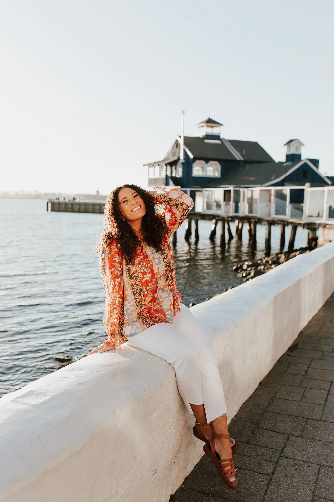 The Reginald Patterned Blouse in Cream