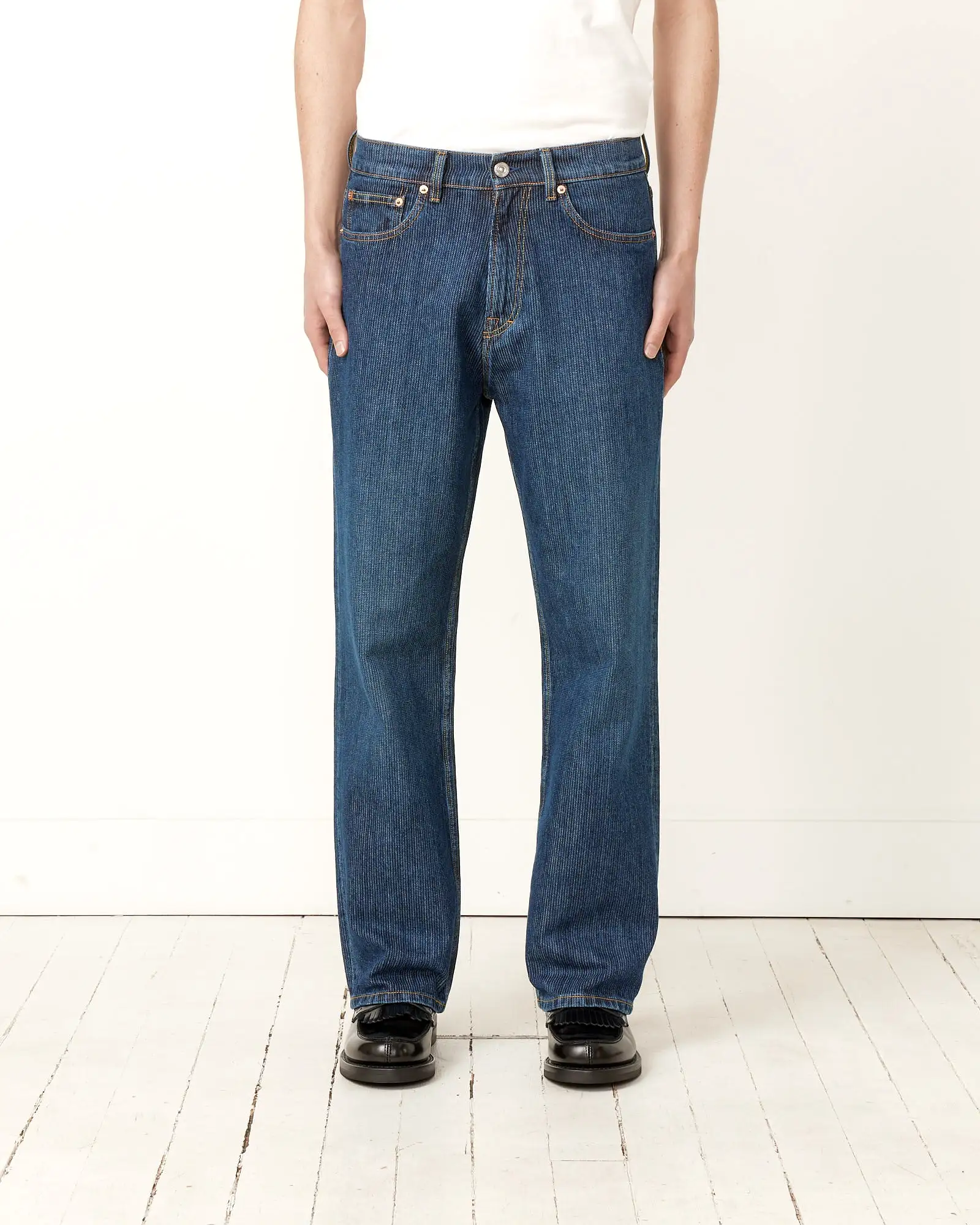 Third Cut Denim in Deep Blue