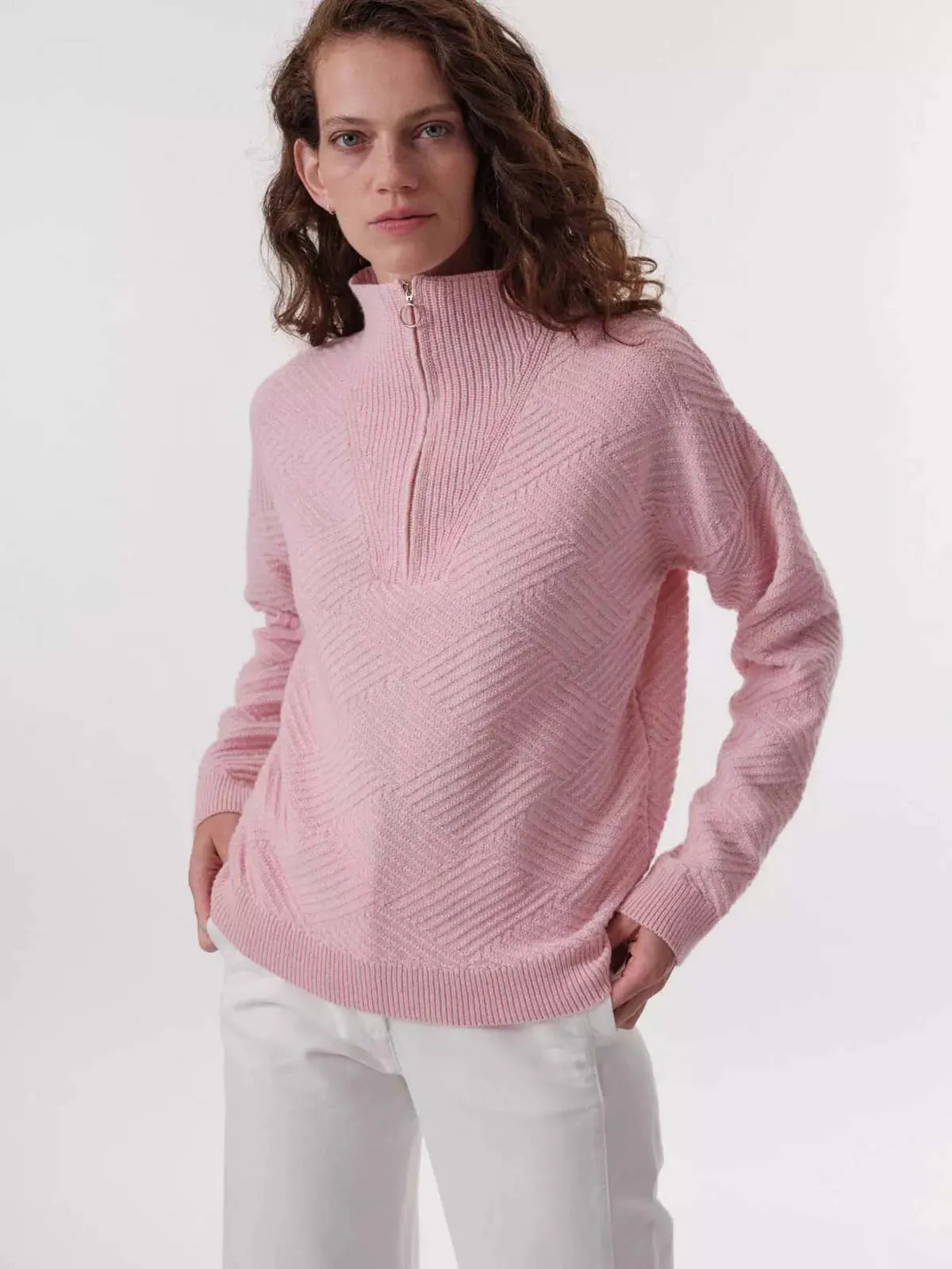 troyer sweater - rose melange