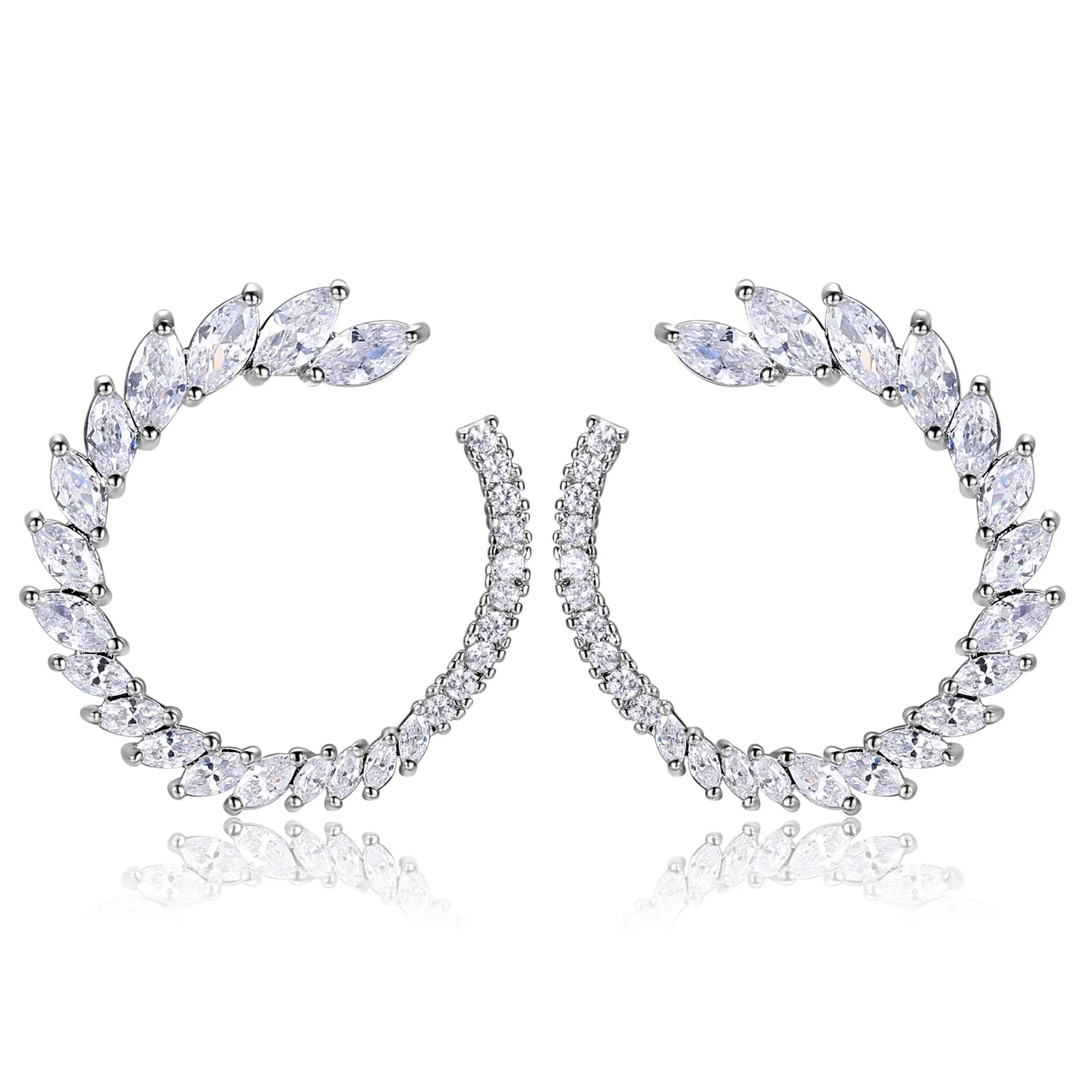 Trudy Designer Earrings in White Crystal