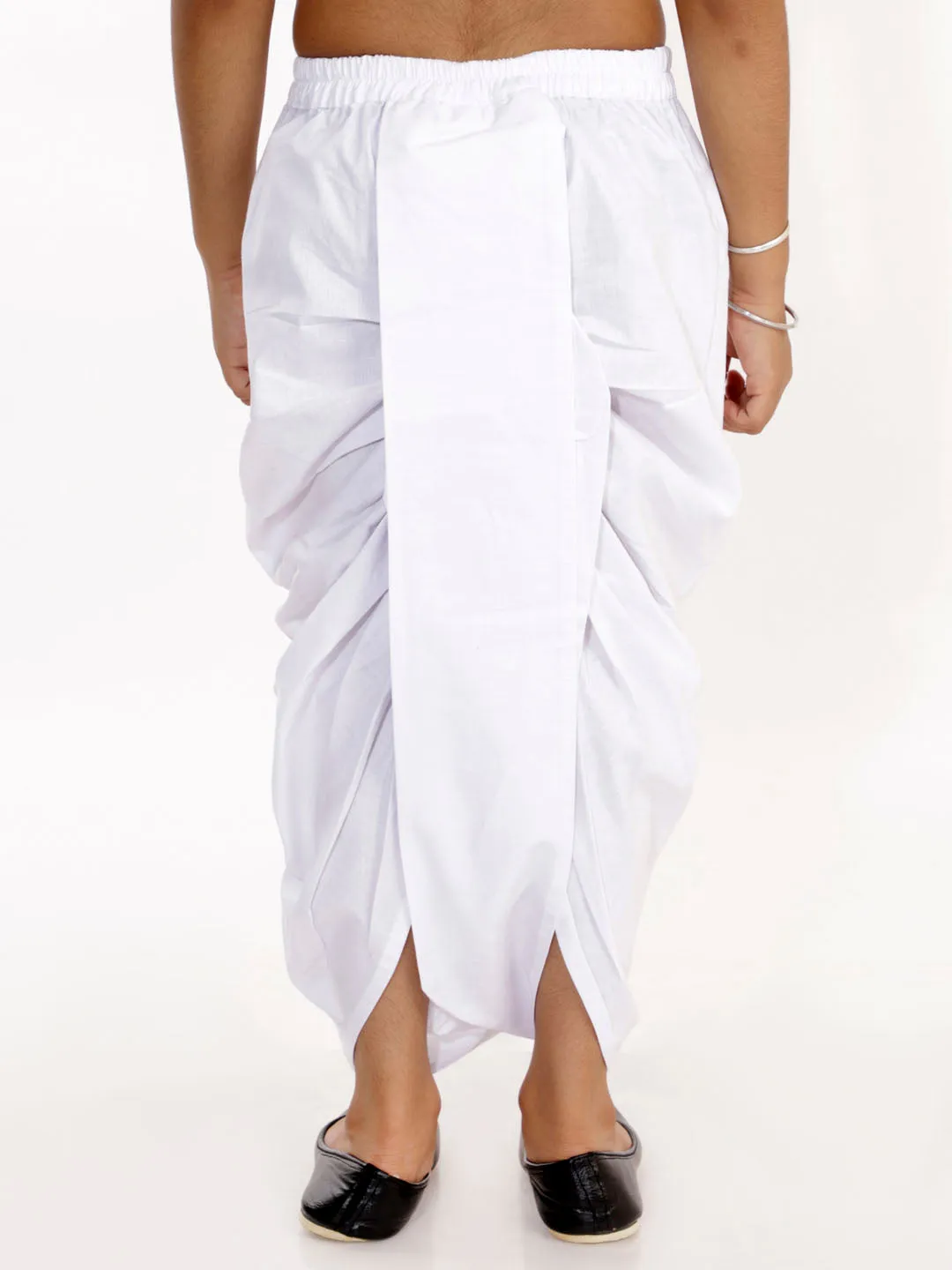 VASTRAMAY Boys Pure Cotton White Dhoti