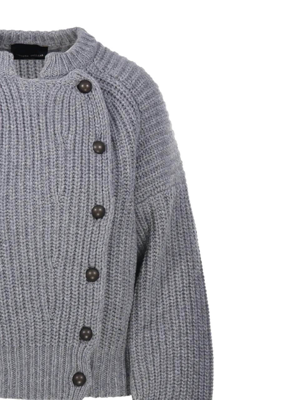 WOMAN ROBERTO COLLINA GREY WOOL SWEATER