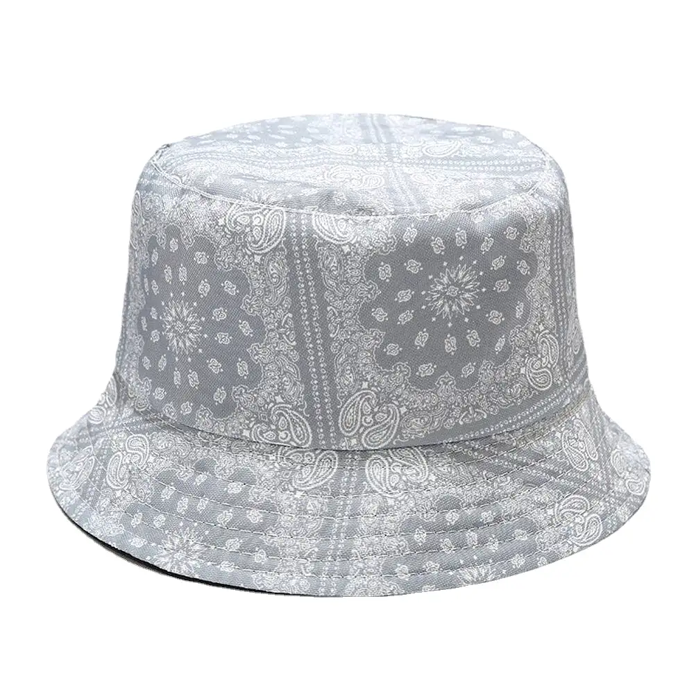 Women Double-Sided Summer UV Protection Cashew Flower Pattern Embroidery Casual Stylish Sun Hat Bucket Hat