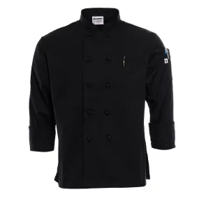 Women's Black Knot-Button Chef Coat 5700W