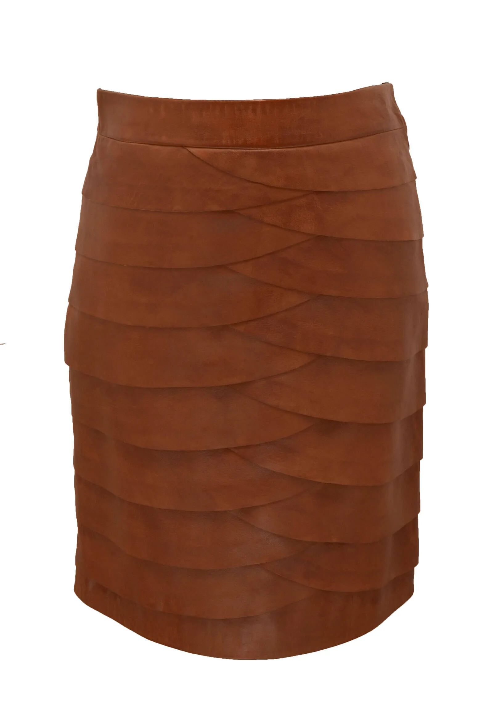 Women's gold dora leather skirt