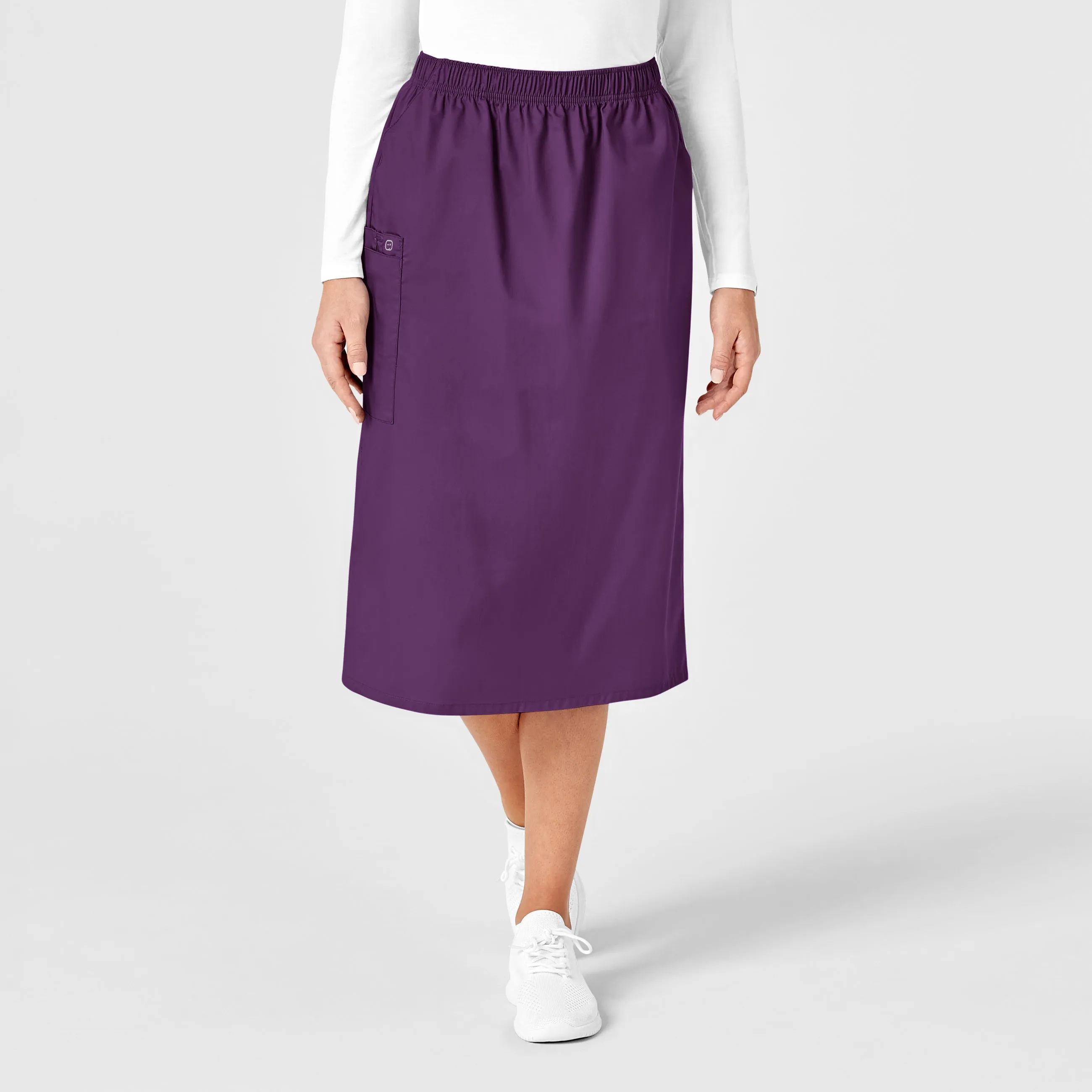 WonderWORK Women's Pull On Cargo Scrub Skirt - Eggplant