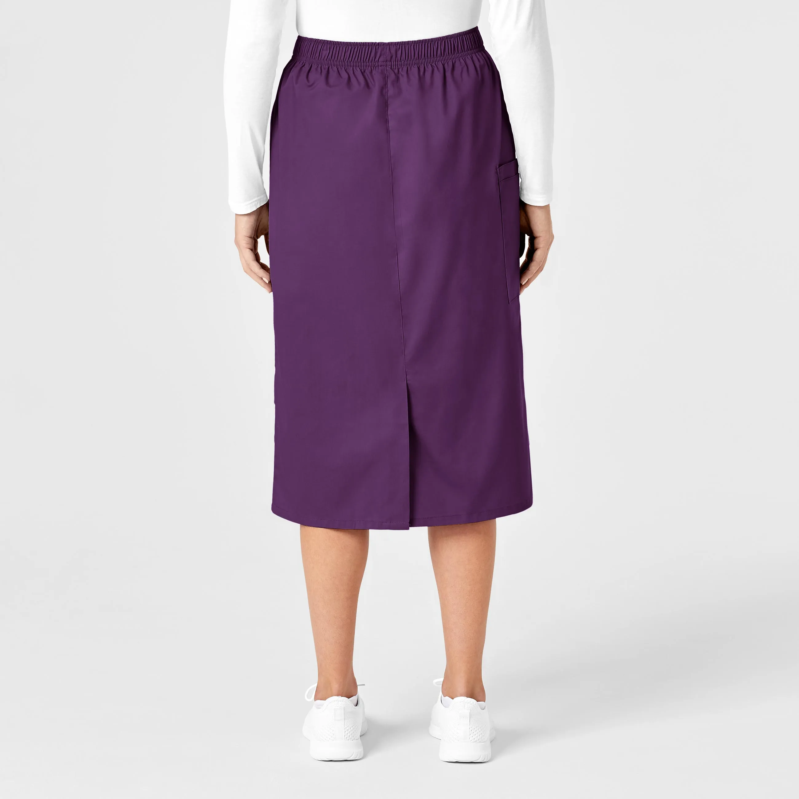 WonderWORK Women's Pull On Cargo Scrub Skirt - Eggplant