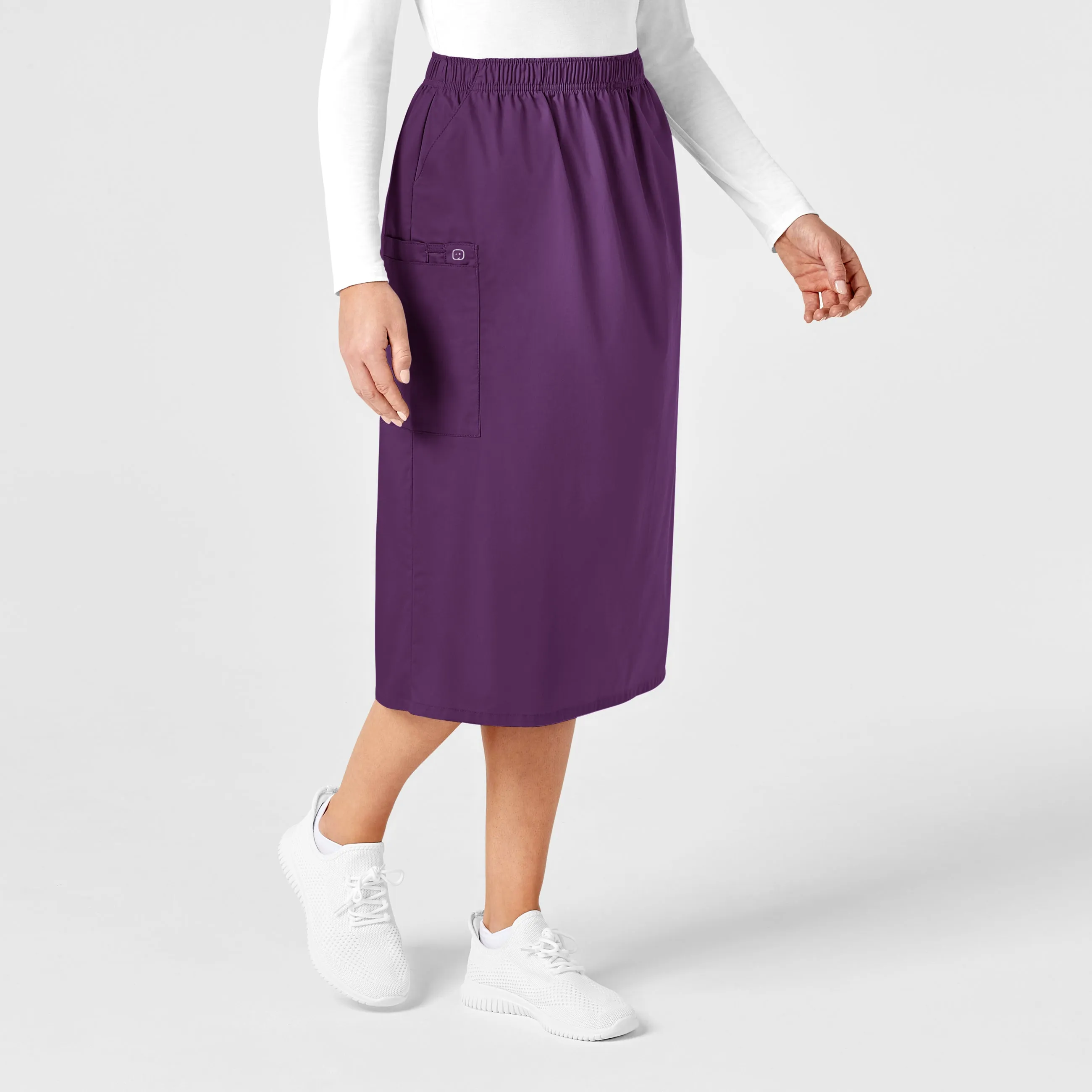 WonderWORK Women's Pull On Cargo Scrub Skirt - Eggplant