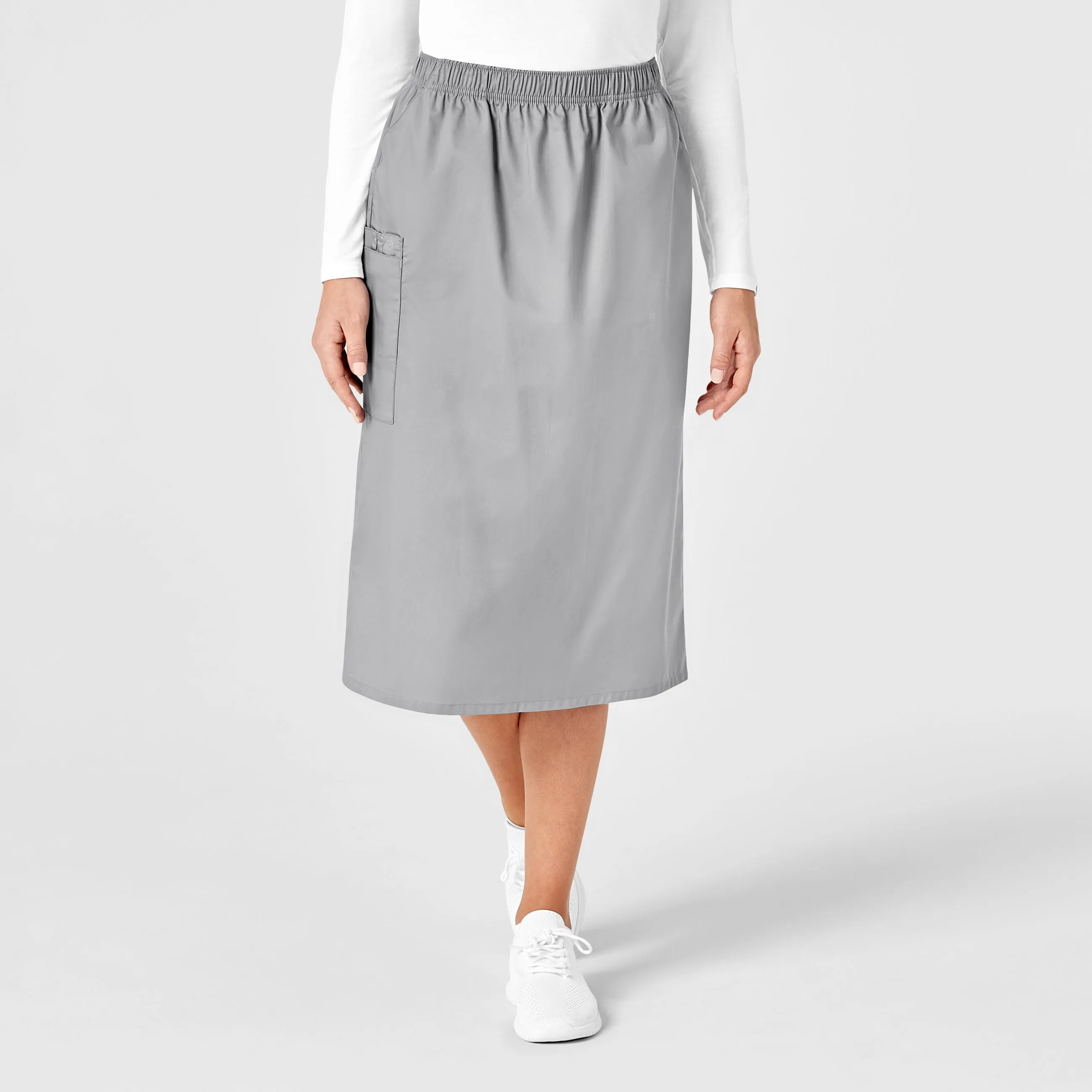 WonderWORK Women's Pull On Cargo Scrub Skirt - Grey