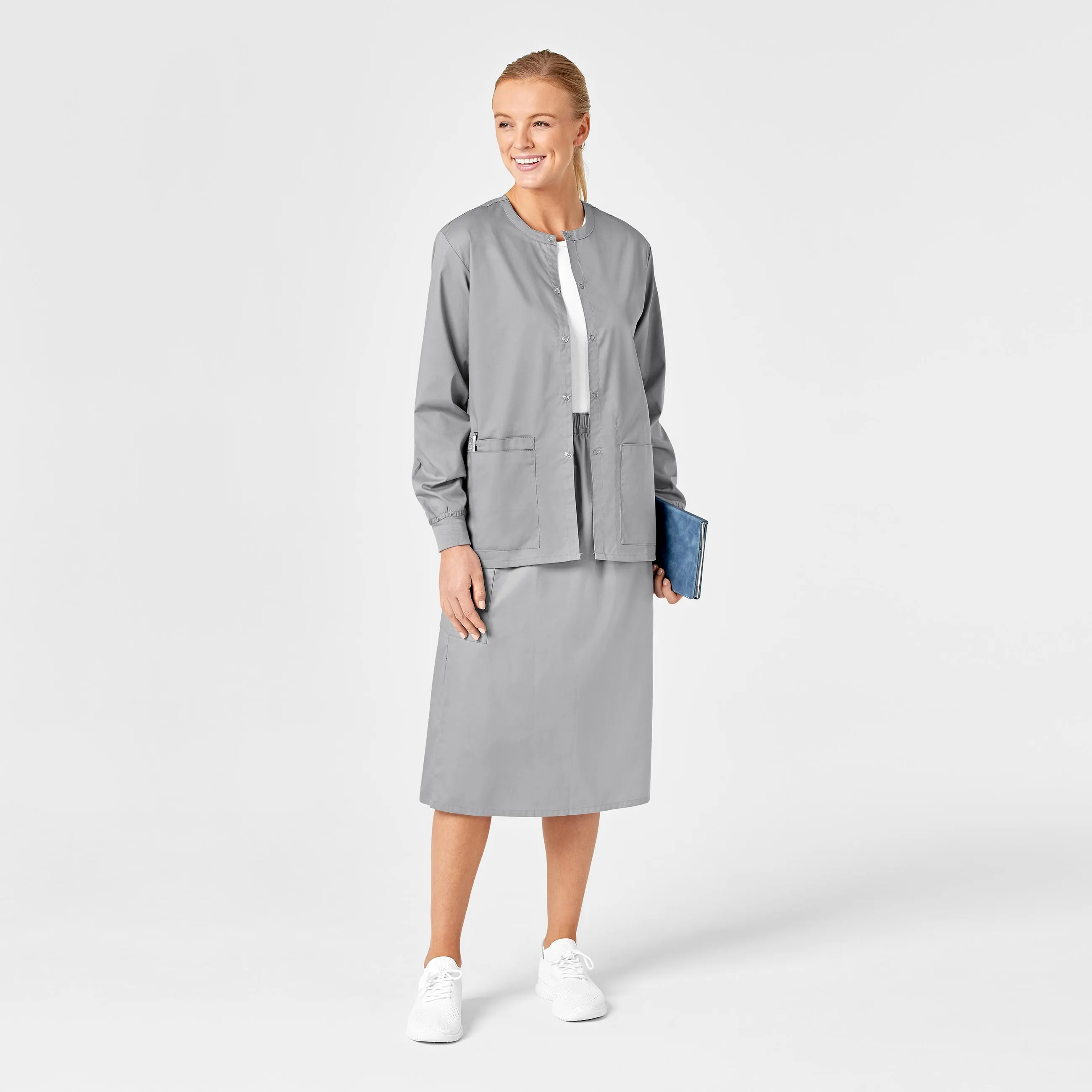 WonderWORK Women's Pull On Cargo Scrub Skirt - Grey