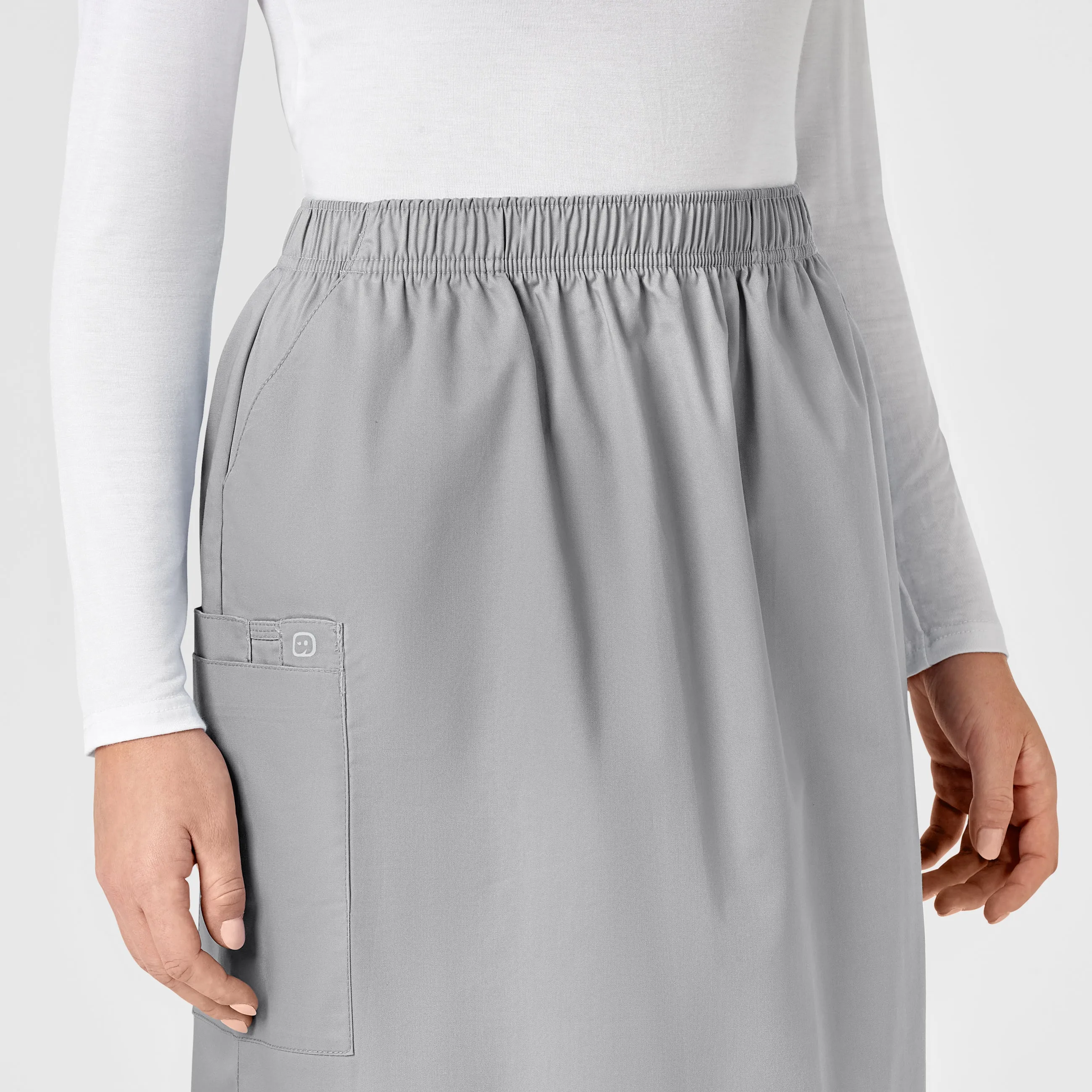 WonderWORK Women's Pull On Cargo Scrub Skirt - Grey