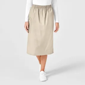 WonderWORK Women's Pull On Cargo Scrub Skirt - Khaki