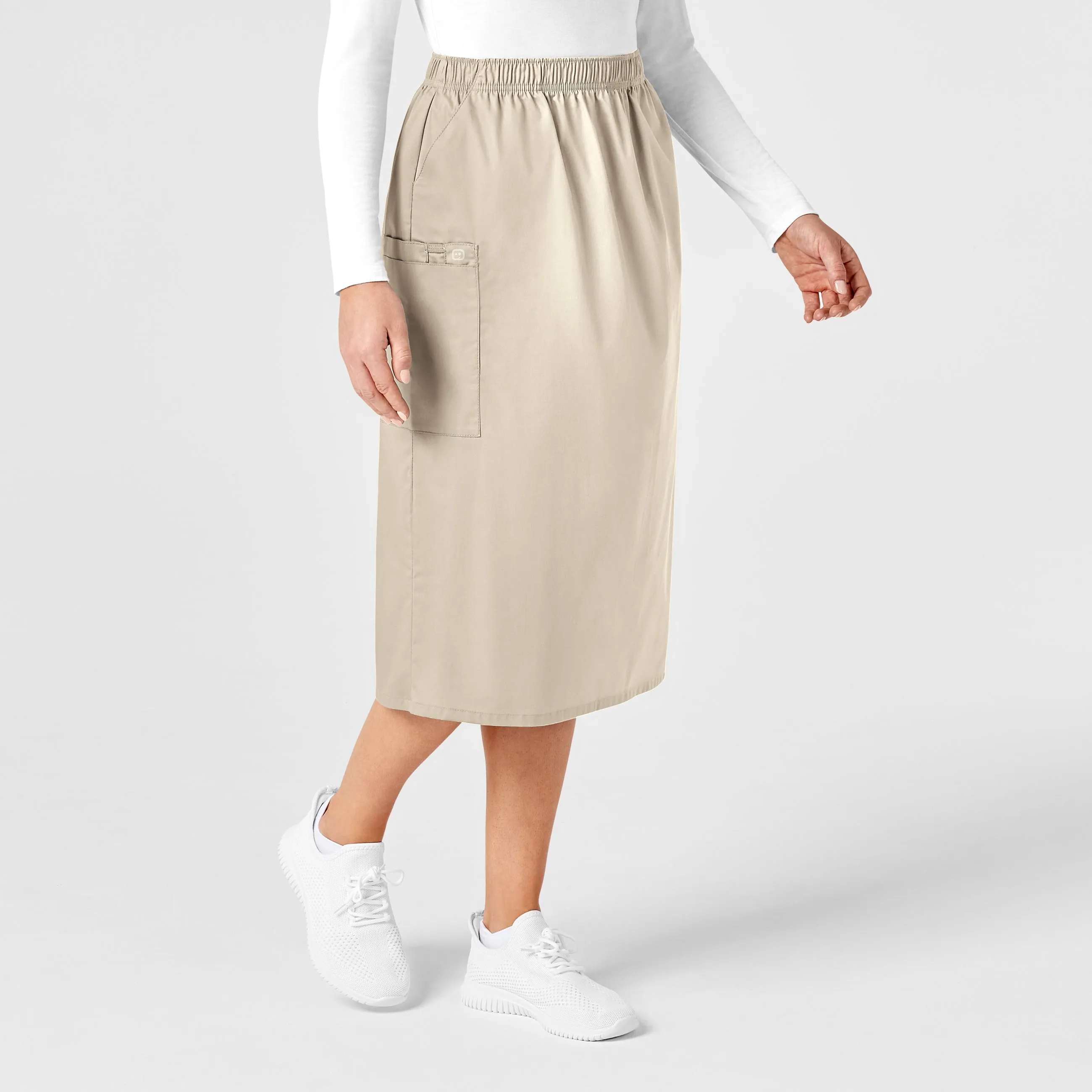 WonderWORK Women's Pull On Cargo Scrub Skirt - Khaki