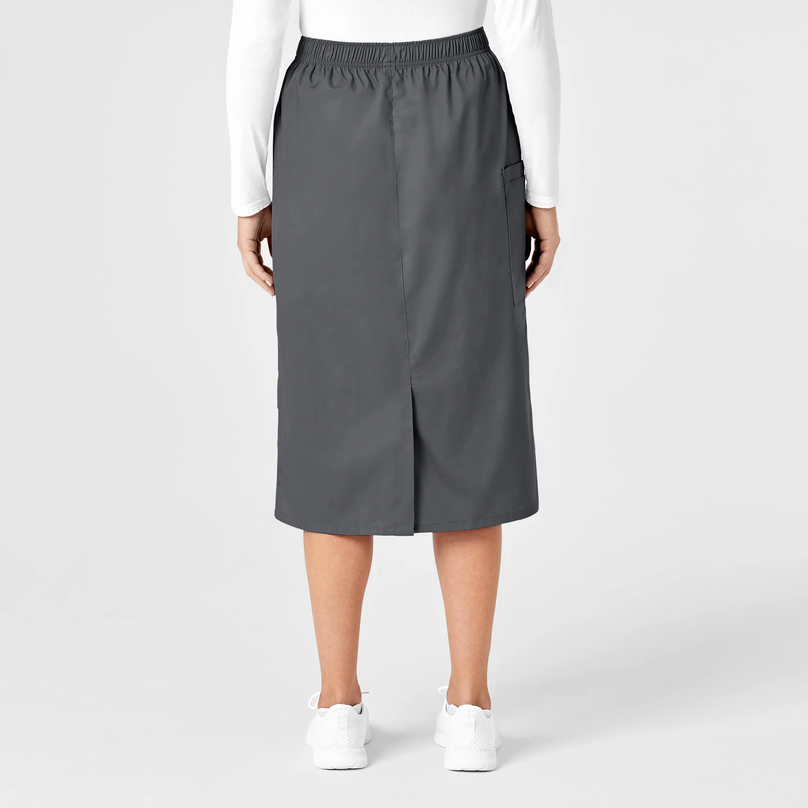 WonderWORK Women's Pull On Cargo Scrub Skirt - Pewter