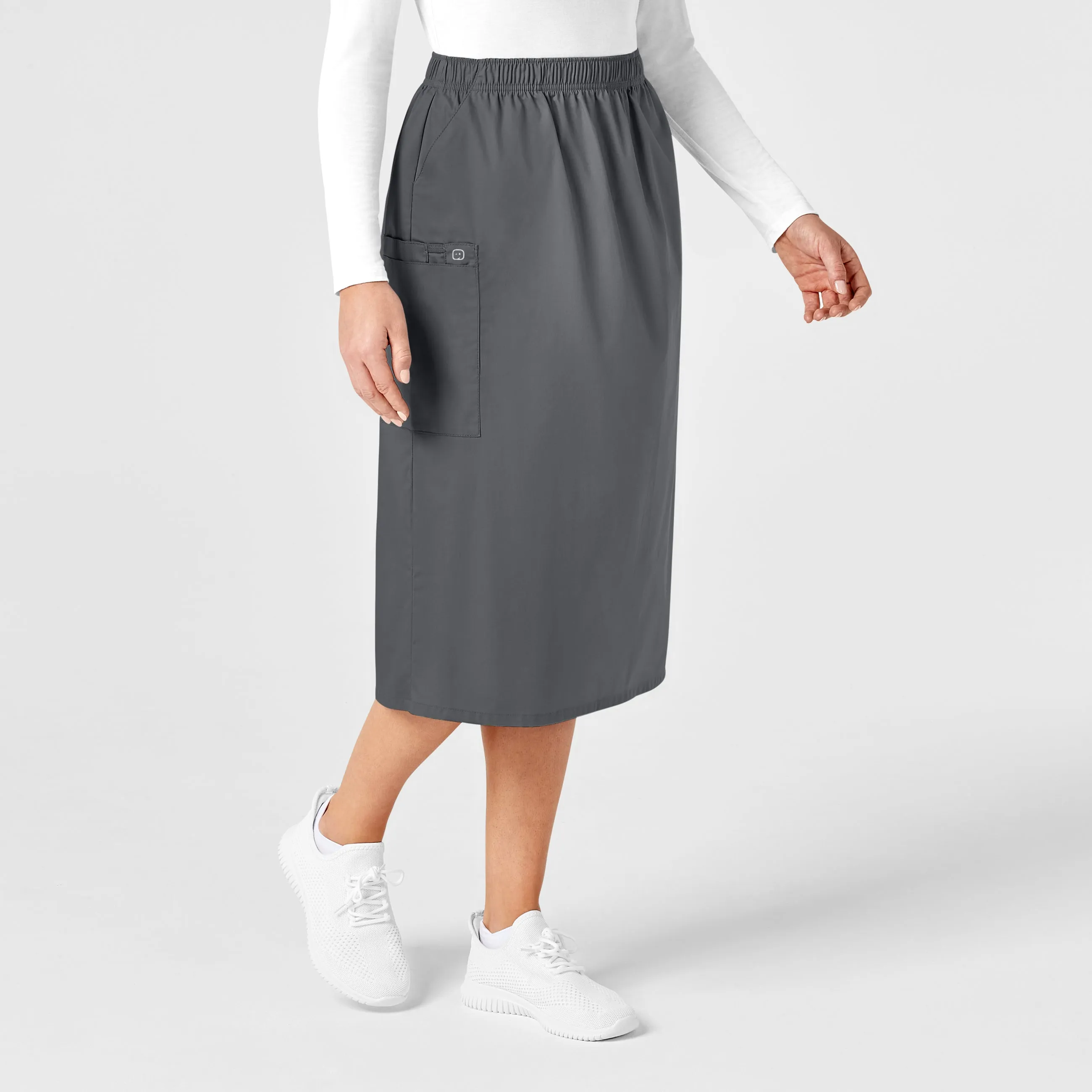 WonderWORK Women's Pull On Cargo Scrub Skirt - Pewter