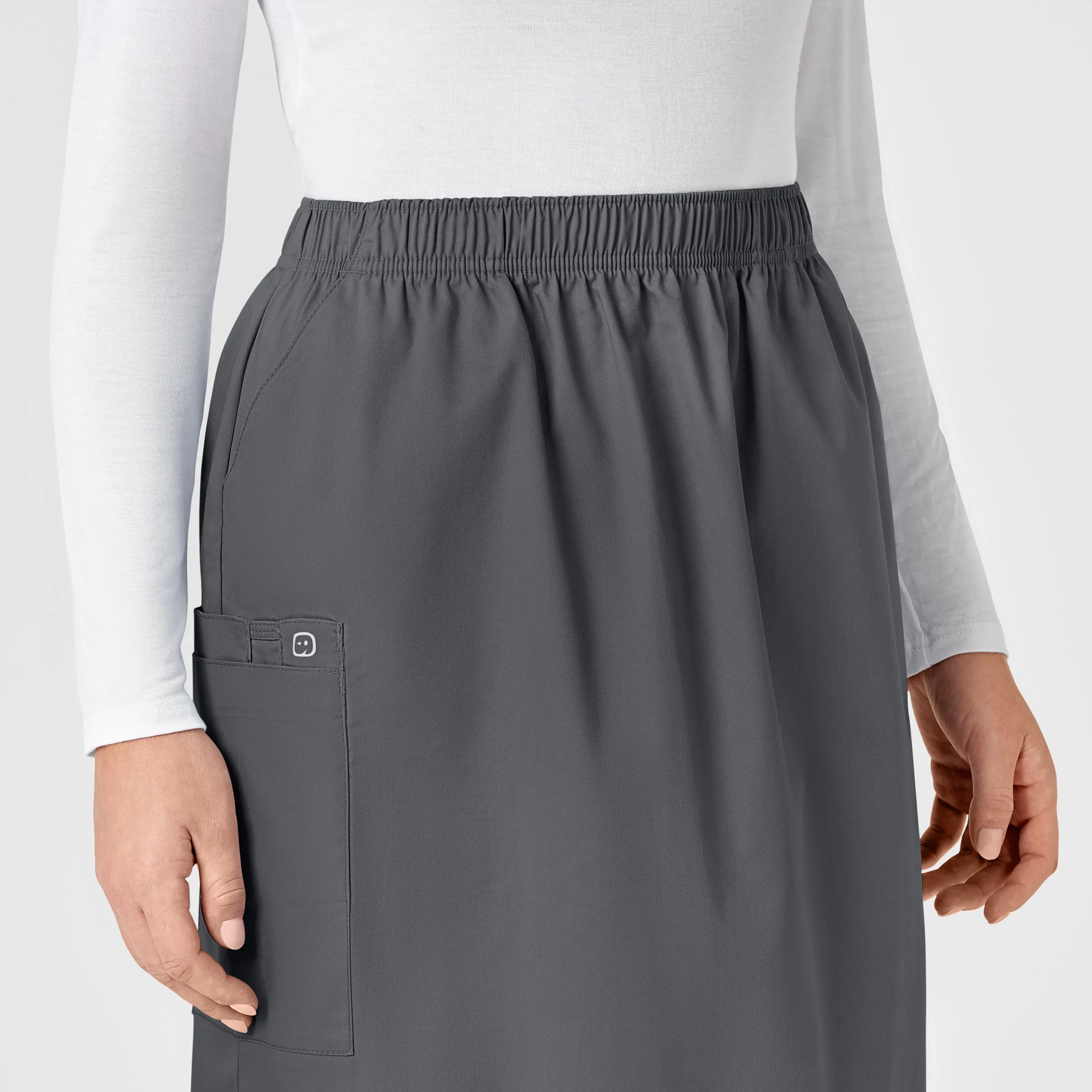 WonderWORK Women's Pull On Cargo Scrub Skirt - Pewter