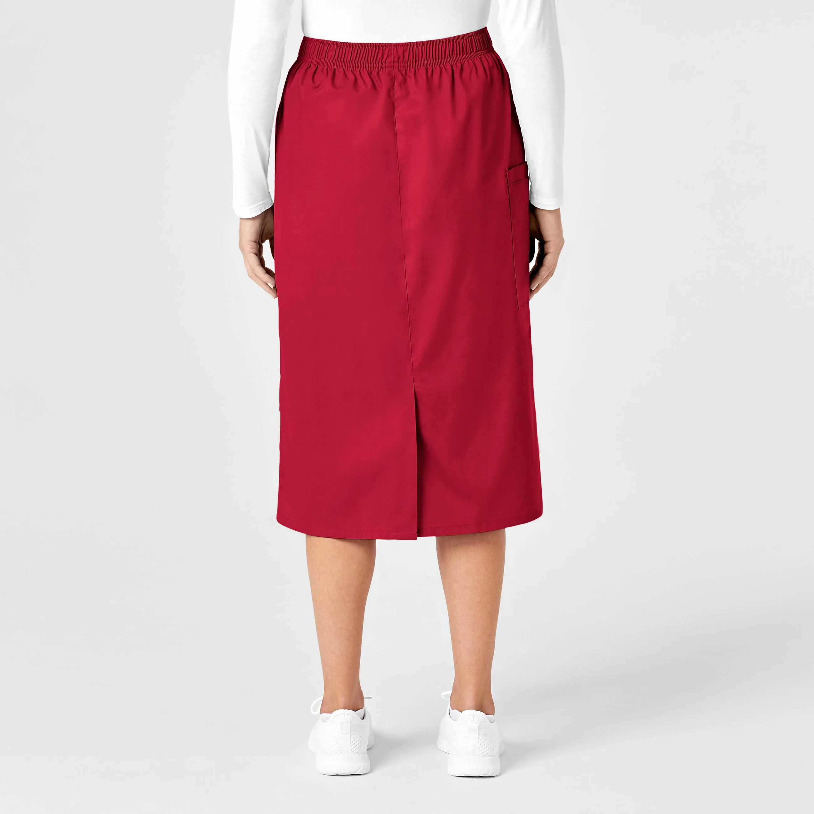 WonderWORK Women's Pull On Cargo Scrub Skirt - Red