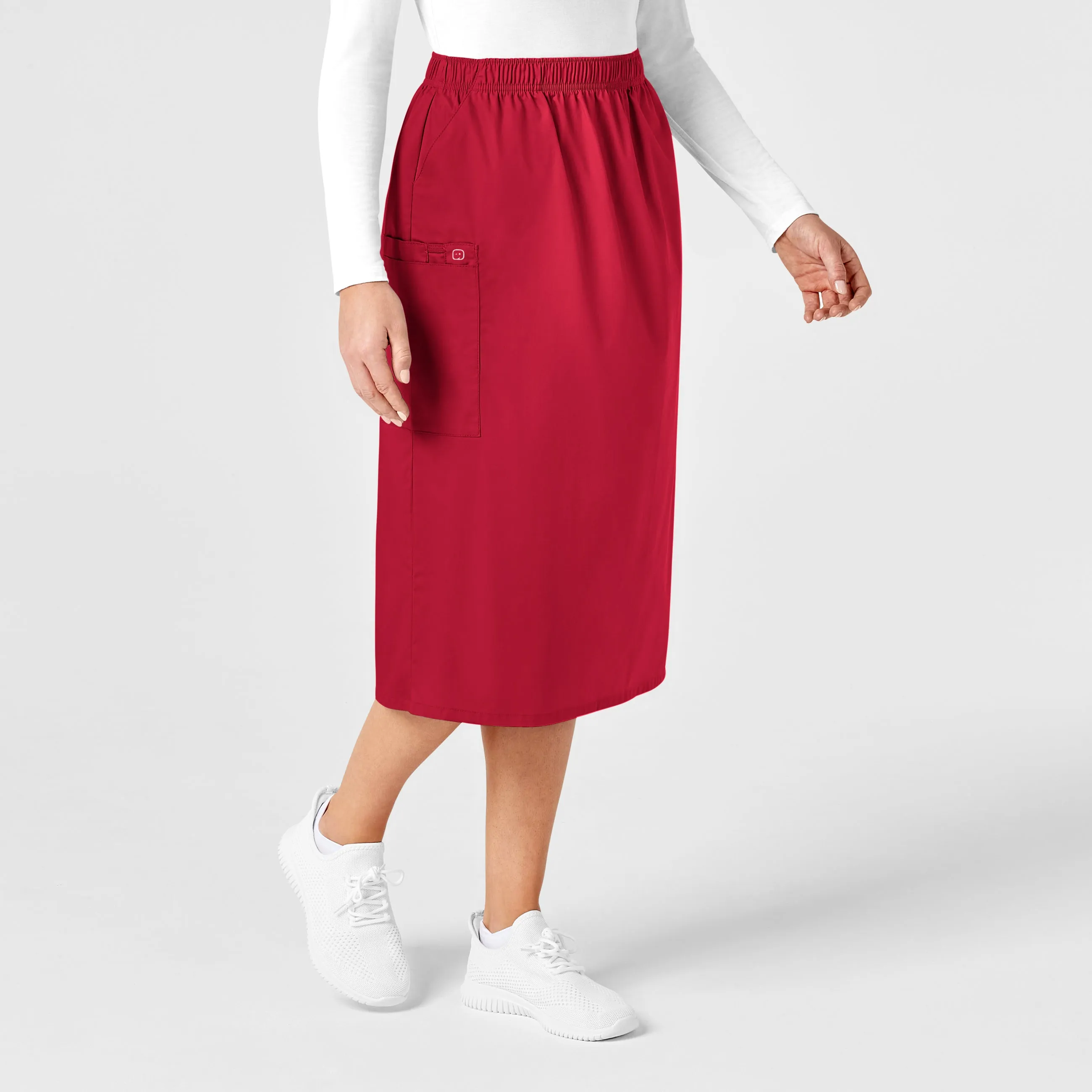 WonderWORK Women's Pull On Cargo Scrub Skirt - Red