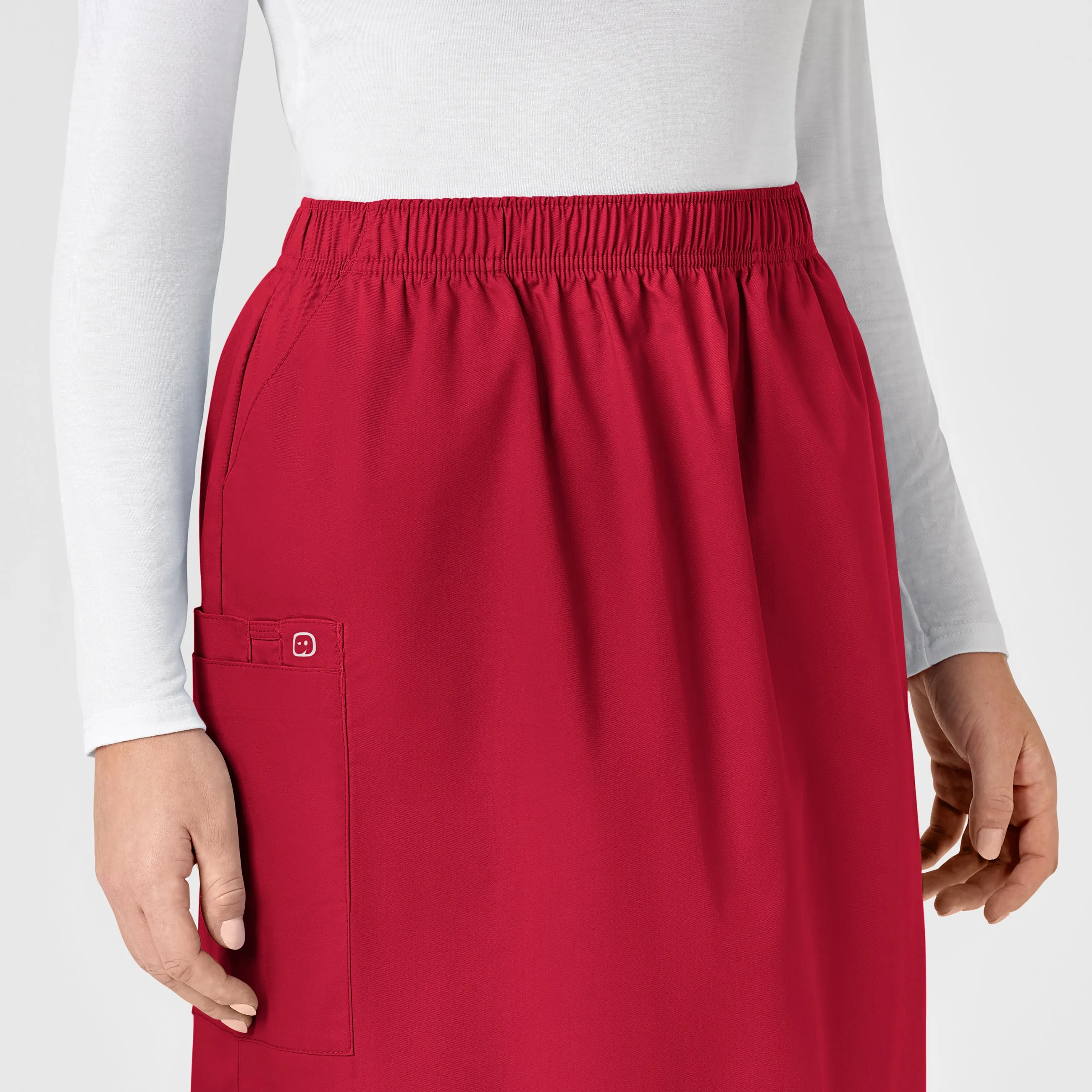 WonderWORK Women's Pull On Cargo Scrub Skirt - Red