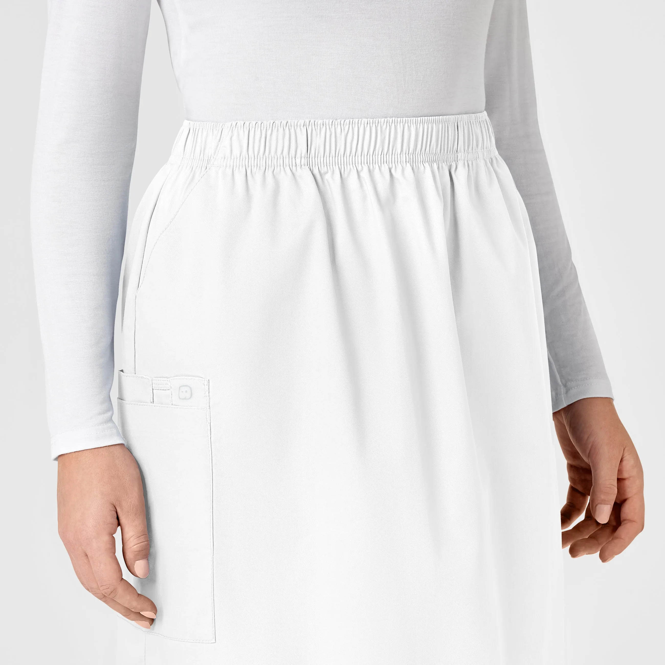 WonderWORK Women's Pull On Cargo Scrub Skirt - White