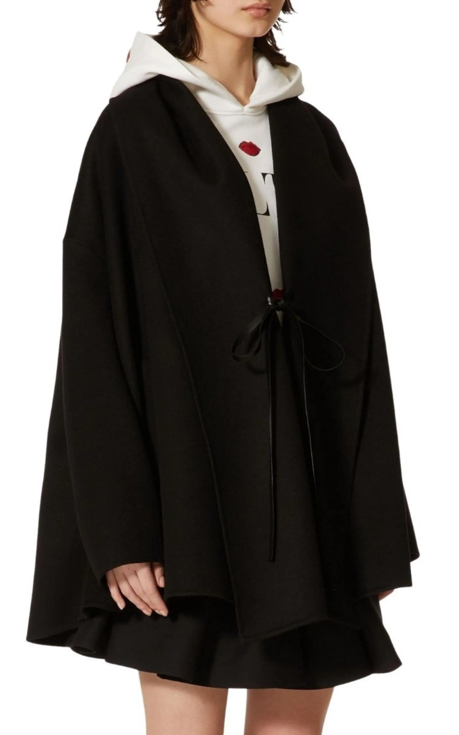 Wool-Cashmere Cape Coat